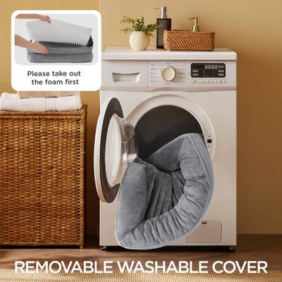 Show full view: Bedsure Orthopedic Bolster Dog Sofa Bed with Removable Cover, Grey, X-Large slide 9 of 12