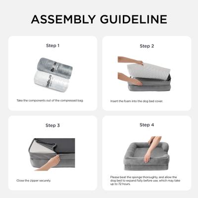 Show full view: Bedsure Orthopedic Bolster Dog Sofa Bed with Removable Cover, Grey, X-Large slide 7 of 12