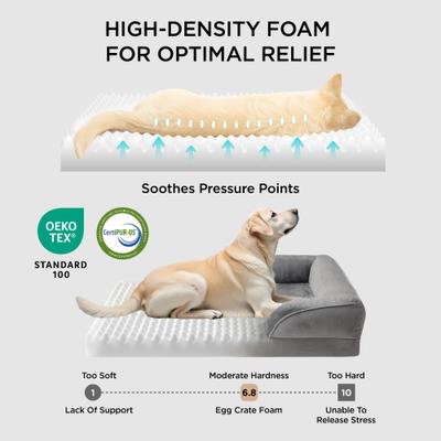 Bedsure Orthopedic Bolster Dog Sofa Bed with Removable Cover