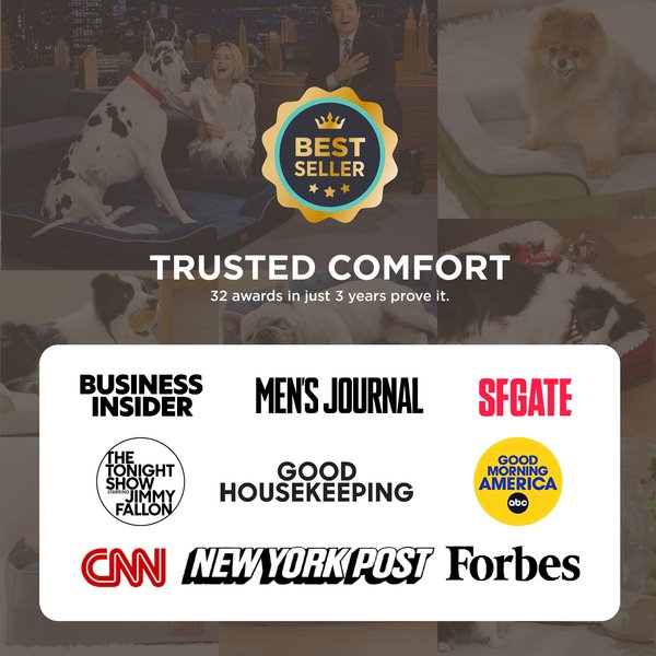 Show full view: Bedsure Orthopedic Bolster Dog Sofa Bed with Removable Cover, Grey, X-Large slide 8 of 11