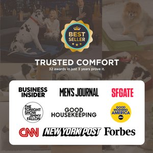 Bedsure Orthopedic Bolster Dog Sofa Bed with Removable Cover, Grey, X-Large