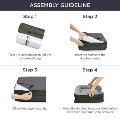 Bedsure Orthopedic Bolster Dog Sofa Bed with Removable Cover