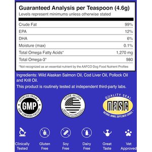 Wonder Paws Fish Oil Skin, Joint, Immune & Heart Health Liquid Supplement for Dogs, 16-fl oz bottle