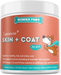 Wonder Paws Skin & Coat Soft Chews Supplement for Dogs, 70 count