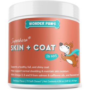 Wonder Paws Skin & Coat Soft Chews Supplement for Dogs, 70 count
