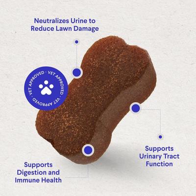 Show full view: Wonder Paws Grass Hero Burn Spot Treatment & Urinary Health Soft Chews Supplement for Dogs, 60 count slide 5 of 10