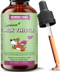 Wonder Paws Superhero Milk Thistle Liver & Kidney Health Liquid Supplement for Dogs, 2-fl oz bottle