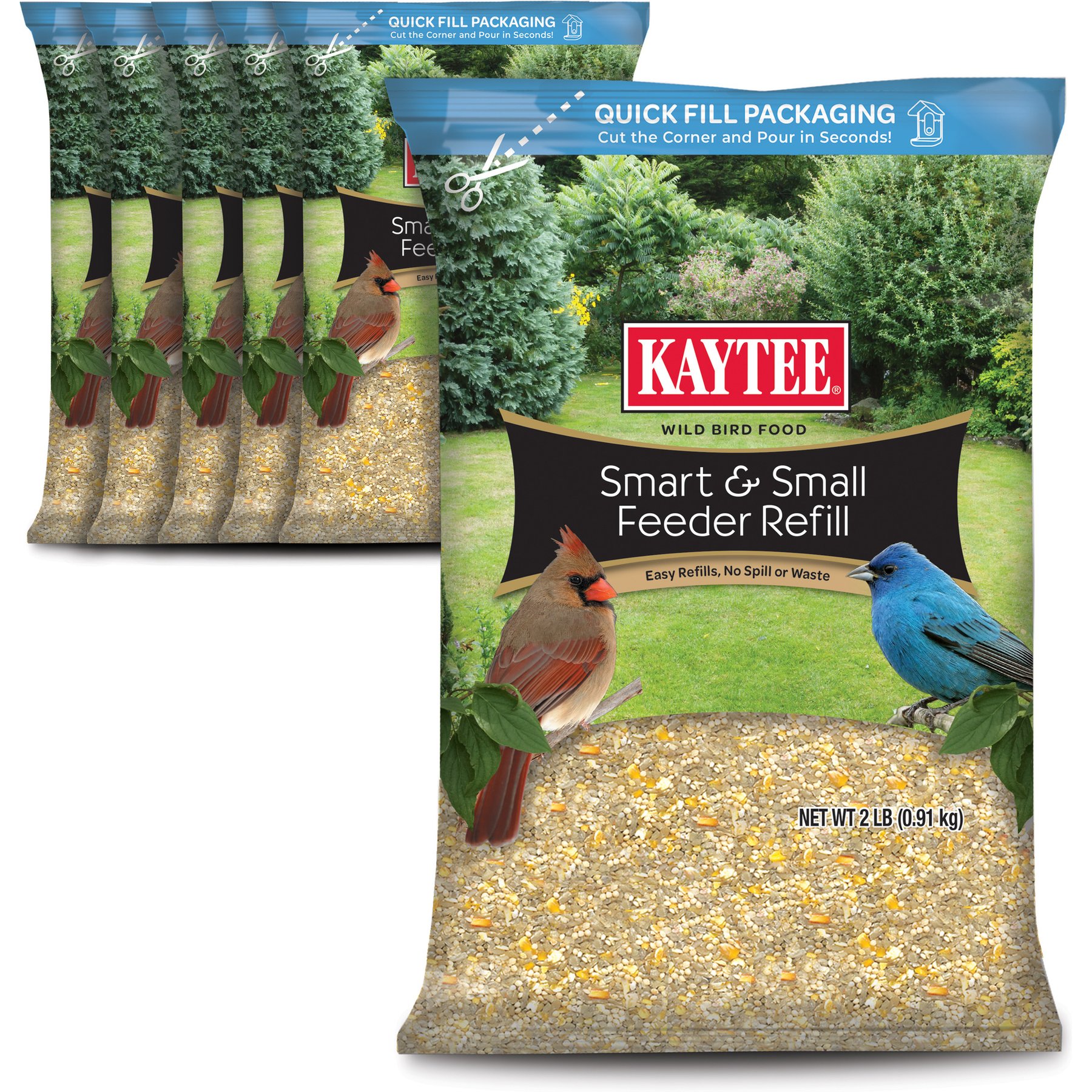 Kaytee Smart & Small Feeder Refill Seed Blends Wildbird Food, 2-lb bag, 6 count
