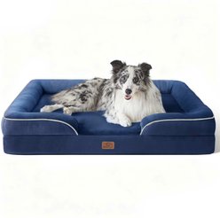 Bedsure Orthopedic Bolster Dog Sofa Bed with Removable Cover, Navy Blue, Large slide 1 of 8