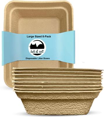 Show full view: Luli & Cat Disposable Litter Boxes, Brown, Large, 8 count slide 2 of 8