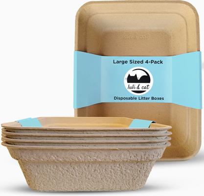 Show full view: Luli & Cat Disposable Litter Boxes, Brown, Large, 4 count slide 2 of 9