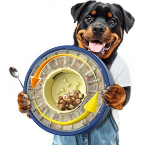 KADTC Puzzle Bowl Puzzle Dog Toy, Blue