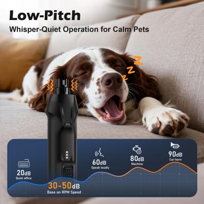 Show full view: Bousnic Whisper Quiet 6-Speed Nail Grinder for Dogs & Cats with 2 LED Light, Black slide 8 of 8