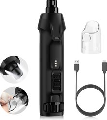 Bousnic Whisper Quiet 6-Speed Nail Grinder for Dogs & Cats with 2 LED Light, Black