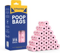 Pawview Dog Poop Bags, Lavender Scented, Pink, 21 rolls/315 bags