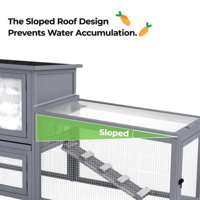 Show full view: Coziwow 94.5-in Weatherproof Insulated Wood Rabbit Outdoor Cage with Runs Colorful Patterns, Gray slide 8 of 9