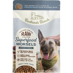 Badlands Ranch Superfood Complete Raw Coated Morsels Chicken Dry Dog Food, 20-lb bag