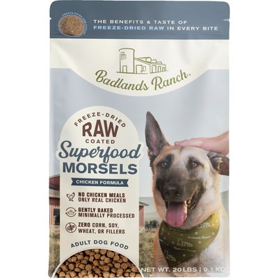 Badlands Ranch Badlands Ranch Superfood Complete Raw Coated Morsels Chicken Dry Dog Food, 20-lb bag