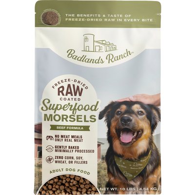 Badlands Ranch Badlands Ranch Superfood Complete Raw Coated Morsels Beef Dry Dog Food, 10-lb bag