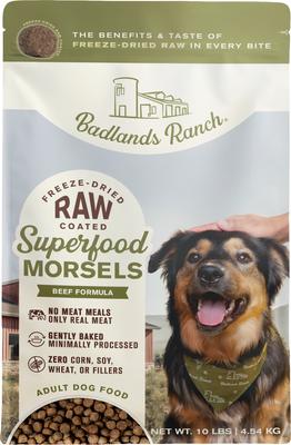 BADLANDS RANCH Superfood Complete Raw Coated Morsels Beef Dry Dog