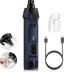 Bousnic Whisper Quiet 6-Speed Nail Grinder for Dogs & Cats with 2 LED Light, Dark Blue