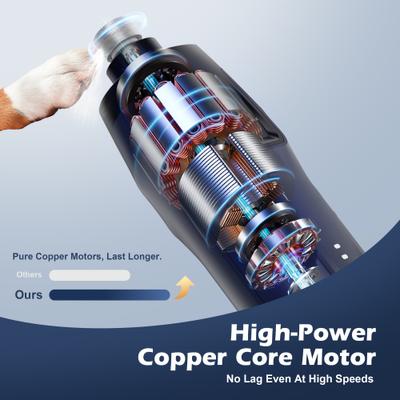 Show full view: Bousnic Whisper Quiet 6-Speed Nail Grinder for Dogs & Cats with 2 LED Light, Dark Blue slide 3 of 8