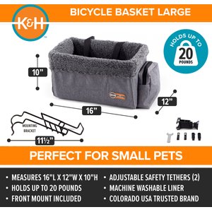 K&H Pet Products Travel Dog Bike Basket, Large