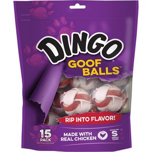 Dingo Goof Balls Chicken Flavor Dog Treat, 15 count