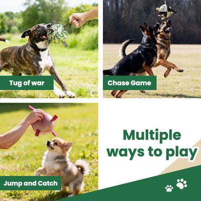 Show full view: Nocciola K9 Commando Camouflage Soccer Interactive Durable Tug & Fetch Squeaky Ball Dog Toy, Camo Champ Brown, Medium: 6-in slide 4 of 6