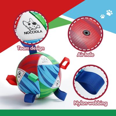 Show full view: Nocciola PIFA 2026 World Cup Soccer Interactive Durable Tug & Fetch Squeaky Ball Dog Toy, Multicolor Edition, Medium: 6-in slide 2 of 6