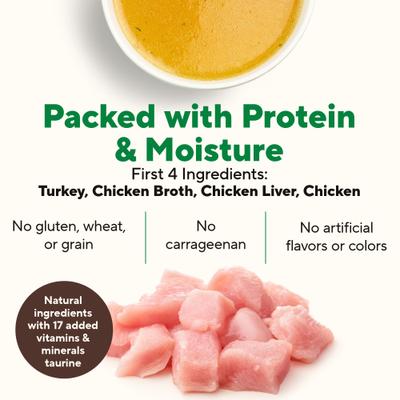 Show full view: Dave's Pet Food Naturally Healthy Grain-Free Turkey Dinner Pate Canned Wet Cat Food, 5.5-oz can, case of 24 slide 4 of 12