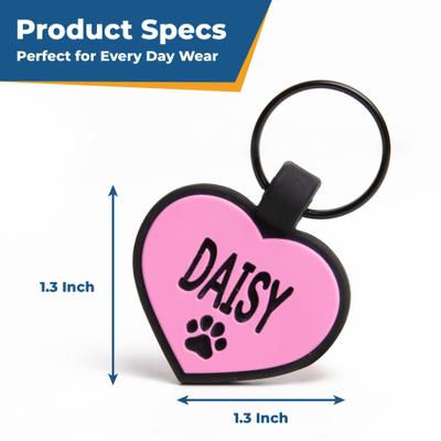 Show full view: GoTags Personalized Silicone Heart Dog & Cat ID Tag, Large, Gray slide 6 of 8