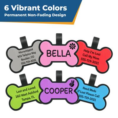 Show full view: GoTags Personalized Silicone Bone Dog ID Tag, Large, Blue slide 4 of 8