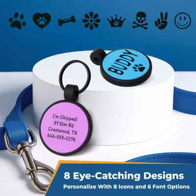 Show full view: GoTags Personalized Silicone Round Dog & Cat ID Tag, Large, Green slide 3 of 8
