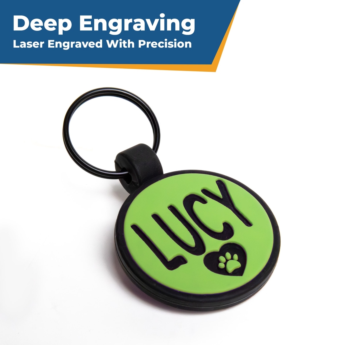GOTAGS Personalized Silicone Round Dog Cat ID Tag Large Blue gotags-personalized-silicone-round-dog-cat-id-tag-large-blue