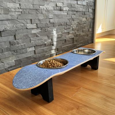 Show full view: Funky Flies Dream Catcher SkateBowls Stainless Steel Elevated Dog Bowls, 3-cup, Purple slide 2 of 11