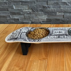 Funky Flies BoomBox SkateBowls Stainless Steel Elevated Dog Bowls, 3-cup slide 2 of 7