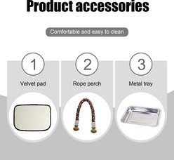 Halinfer Clear Space Capsule Bubble Window Cockatiel Backpack Carrier with Standing Perch & Metal Tray, 2-lb bag, Black slide 2 of 6