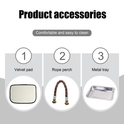 Show full view: Halinfer Clear Space Capsule Bubble Window Cockatiel Backpack Carrier with Standing Perch & Metal Tray, 2-lb bag, Black slide 3 of 7