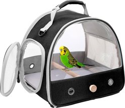 Halinfer Portable Bird Travel Carrier Cage, 1-lb bag, Black