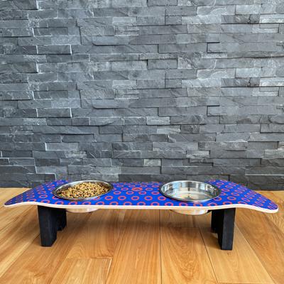 Show full view: Funky Flies Phunky Donuts SkateBowls Stainless Steel Elevated Dog Bowls, 3-cup slide 3 of 11