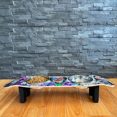 Show full view: Funky Flies Villains In 3D SkateBowls Stainless Steel Elevated Dog Bowls, 3-cup slide 3 of 8