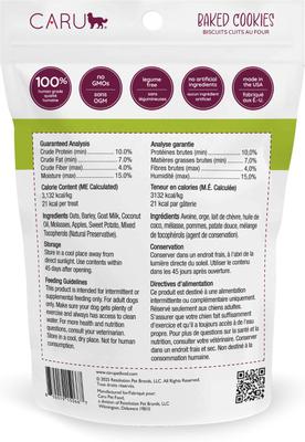 Show full view: Caru Goat’s Milk, Apple & Sweet Potato Baked Cookie Dog Treats, 4-oz bag slide 3 of 8