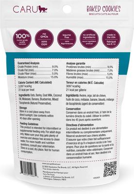 Show full view: Caru Goat’s Milk, Banana & Blueberry Baked Cookie Dog Treats, 4-oz bag slide 3 of 8
