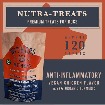 Show full view: Withers & Withers Plant-Based Formula, Vegan Roast Chicken with Organic Turmeric Dog Chews, 6-oz bag, 120 count slide 4 of 10