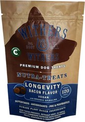 Withers & Withers Plant-Based Formula, Vegan Roast Bacon with Organic Spirulina Dog Chews, 6-oz bag, 120 count