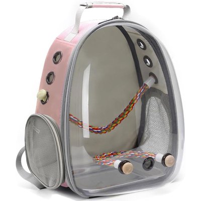 Halinfer Halinfer Clear Bubble Bird Carrier Backpack, Pink