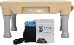 Blue-9 Happy Dog Starter Bundle includes KLIMB Training Platform, Traction Mat, Inspire Training Treat Pouch & Training Treats, Tan