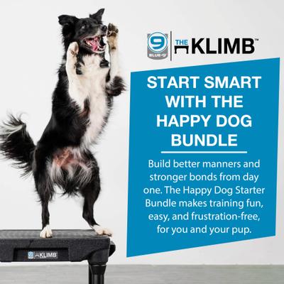 Show full view: Blue-9 Happy Dog Starter Bundle includes KLIMB Training Platform, Traction Mat, Inspire Training Treat Pouch & Training Treats, Black slide 3 of 8