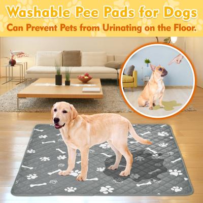 Show full view: HOMAGICO Highly Absorbent Non-Slip Washable Dog Pee Pads with Dog Bowl, Gray, 72 x 72-in, 1 slide 4 of 7